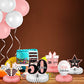 9 Pieces Rose Gold 50th Birthday decorations for Women Pink 50th birthday centerpieces for Table Decorations Cheers to 50 Years