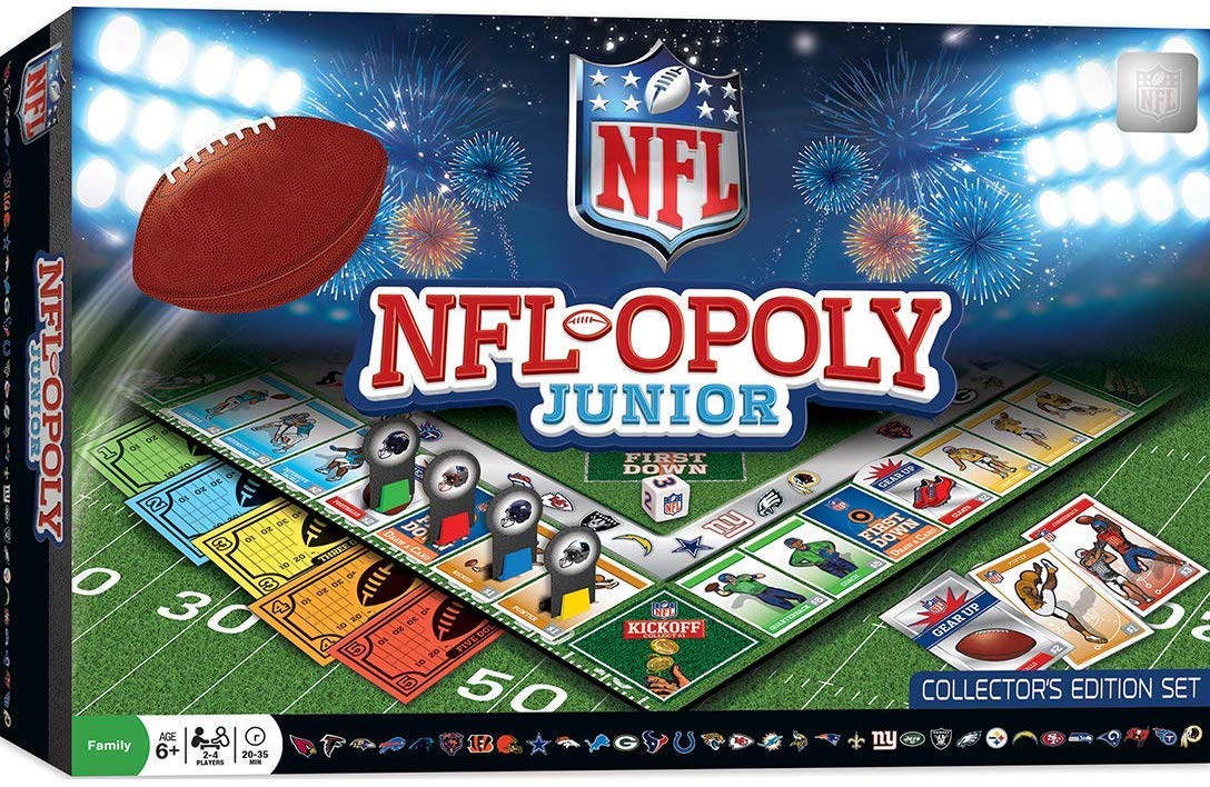 MasterPieces NFL-Opoly Junior Board Game, Collectors Edition Set, for 2-4 Players, Ages 6+