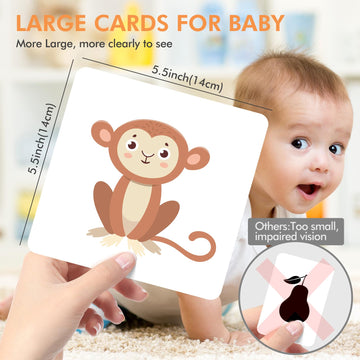TOUHKAN Baby Flash Cards 6 to 12 Months, High Contrast Baby Toys for Newborn, Black and White Cards for Newborns, Sensory Toys f