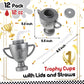 Amyhill 12 Pcs Race Car Trophy Cups With Straws and Lids 12 Oz Plastic Race Car Birthday Party Supplies And Favors For Kids Adul