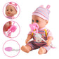 Deao 12” Baby Doll Play Set With Crib, Mobile, High Chair Feeding Accessories, Interactive Dolls For Girls Kids Pretend Play Baby Dolls 21 Pcs