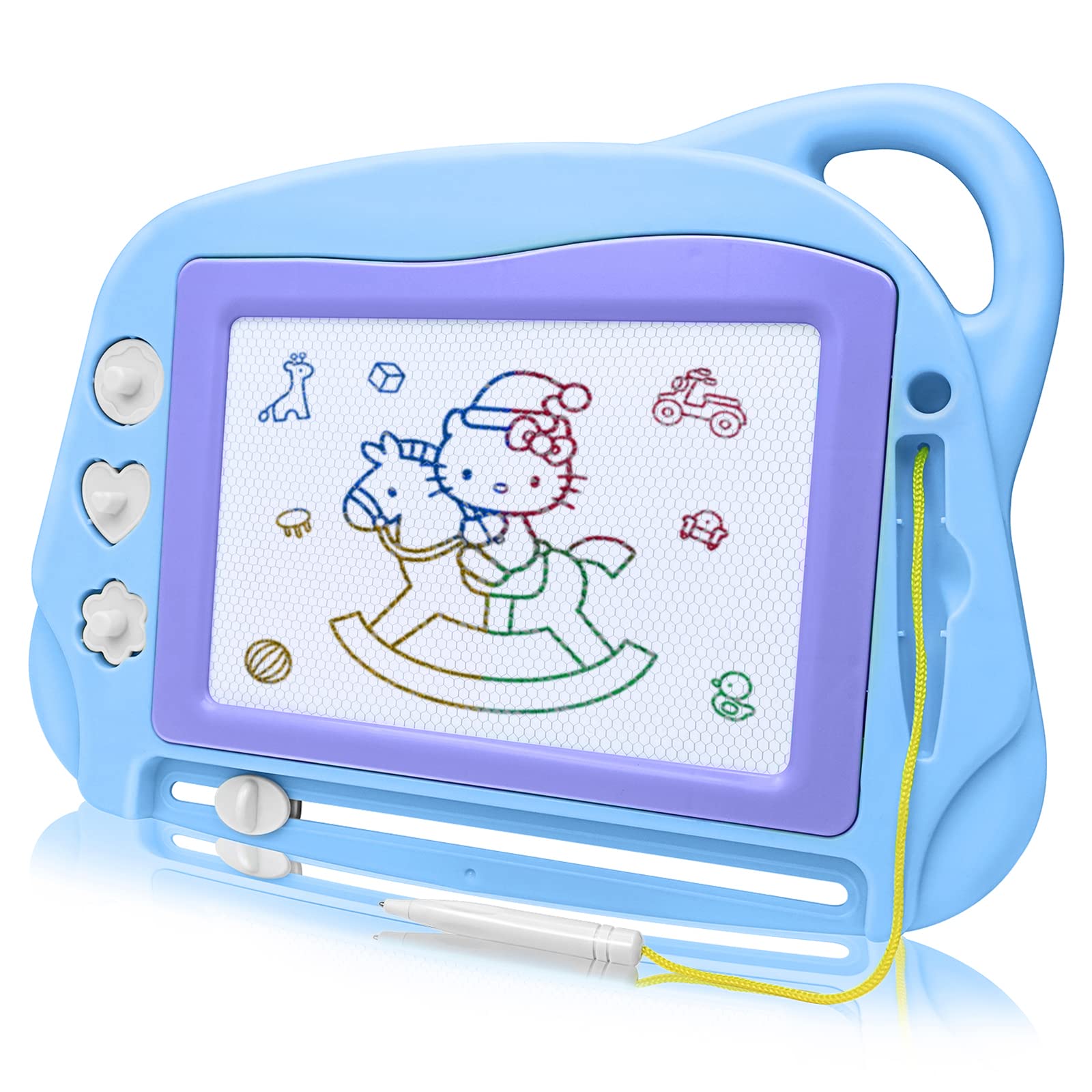 AiTuiTui Magnetic Drawing Board Mini Travel Doodle, Erasable Writing Sketch Colorful Pad Area Educational Learning Toy for Kid/T