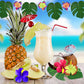 60Pcs Tropical Party Decorations Supplies Tropical Palm Leaves Hibiscus Flowers Simulation Artificial Leaf for Hawaiian Luau Saf