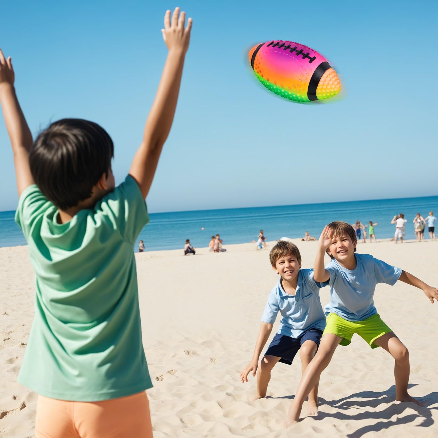 AMOR PRESENT Pool Beach Football  9 Inches Inflatable Footballs Waterproof Football Strong Grip Fun Pool Toys  for Kids Ages 8-12  Boys Gift  Swimming Balls Sports  Birthday Gifts  Pet Training Toy