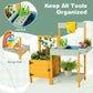 Honey Joy Kids Potting Bench Table, Fir Wood Outdoor Play Kitchen For Toddler, Transparent Root Viewer Window & Garden Trellis F