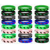 Ayinhov Pixel Miner Theme Party Favors, 24 Pieces Silicone Bracelets Wristband Small Size,Birthday Party Supplies,Valentines Day