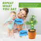 FAYOUCZ Updated Volume Adjustable Dancing Talking Cactus Toy for Baby Toddler, Mimicking Repeating Singing Interactive Cactus To