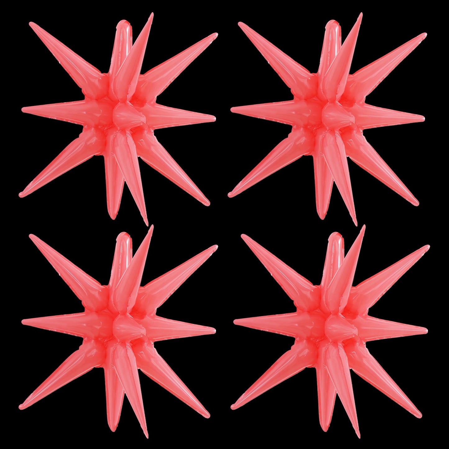 TONIFUL 4 Pcs 22inch 4D Light Pink Explosion Star Mylar Balloons for Party Backdrop Christmas,New Year Birthday, Wedding Baby Sh