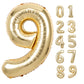 40 Inch Giant White Gold Number 9 Balloon, Helium Mylar Foil Number Balloons For Birthday Party, 9Th Birthday Decorations For Ki