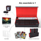 Scimi Mtg Card Storage Box Tcg Deck Case Holds Fits 5 Windows Decks Card Box Or 1800+ Sleeved Cards For Mtg, Yugioh, Uno, Tcg, Trading Cards With Mat Case And Strong Magnet Closure (Black & Red)