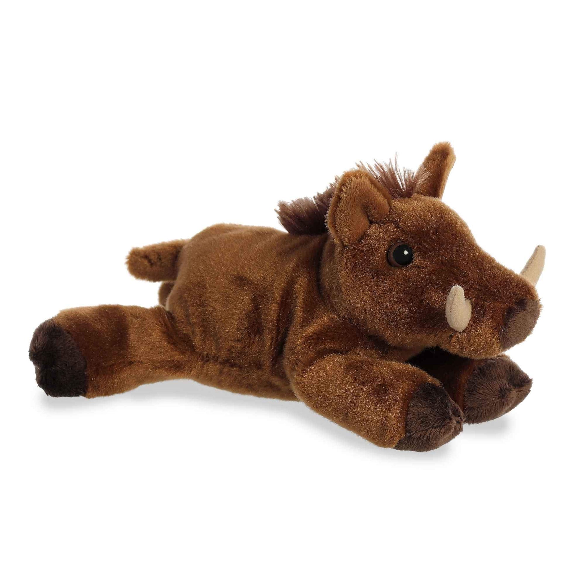 Aurora® Adorable Mini Flopsie™ Willis Warthog™ Stuffed Animal - Playful Ease - Timeless Companions - Brown 8 Inches