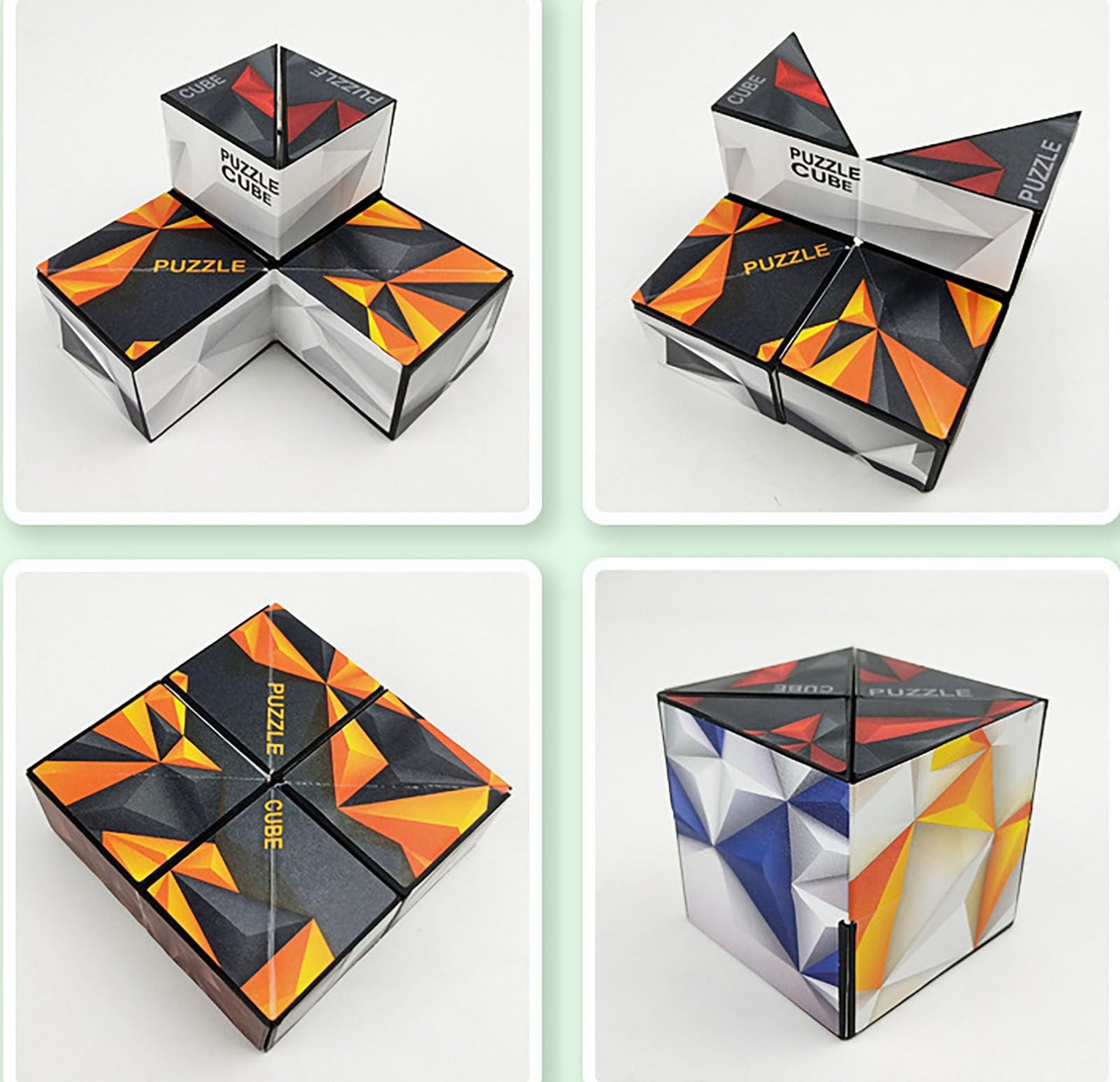 Magic Cube 2 in 1 Set Puzzle Brain Teasers Toy Geometric Brain Teaser Puzzles Geometry 3D Logic IQ Games Puzzle Cubes for Kids and mature-themeds (Diamond)