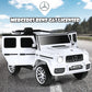 Olakids 12V Kids Ride On Car, Licensed Mercedes Benz G63 Electric Vehicle With Remote Control, Double Open Doors, Music, Bluetooth, 2 Speeds, Wheels Suspension, Battery Powered Driving Toy (White)