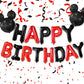 16 Inch Red Black Happy Birthday Balloons Letters Banner & 2Pcs Mini Mouse Head Balloons Cartoon Mouse Birthday Party Supplies R