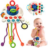 Aituitui Sensory Montessori Baby Toys 6 To 12 Months, Toddler Travel Toys For 1 2 Year Old Boy Girl Birthday Gifts, Soft Pull St