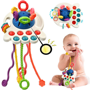 Aituitui Sensory Montessori Baby Toys 6 To 12 Months, Toddler Travel Toys For 1 2 Year Old Boy Girl Birthday Gifts, Soft Pull St
