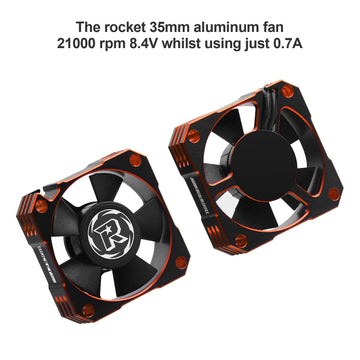 2 Pack RC Motor Cooling Fan Heatsink 35mm 21000RPM 8.4V Aluminum ESC Motor Cooling Fan for RC Car 1/8 1/10 Scale 3650,3660,540,5