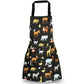 Children Aprons, Pure Cotton Canvas Kids Aprons With Adjustable Neck Strap And Pocket Animal Print Child Chef Aprons For Boys And Girls Cooking Baking Painting Aprons In 2 Sizes (Black 2, L)