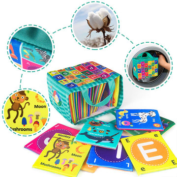Teytoy Baby Soft Alphabet Cards Toys, 26Pcs Abc Alphabet Baby Flash Cards Early Learning Toy With Storage Bag, Washable Soft Letter Toy For Toddlers Kids Boys Girls Over 0 Years