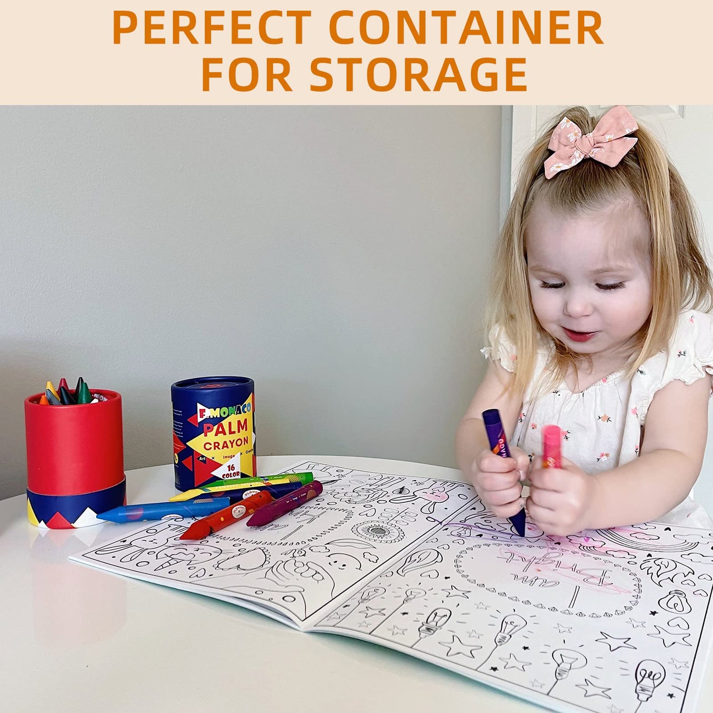 Lebze Toddler Crayons - Non-Toxic Jumbo Crayons, 24 Colors, Easy to Hold, Safe for Kids Ages 2-4, Model BT7.8.palm.