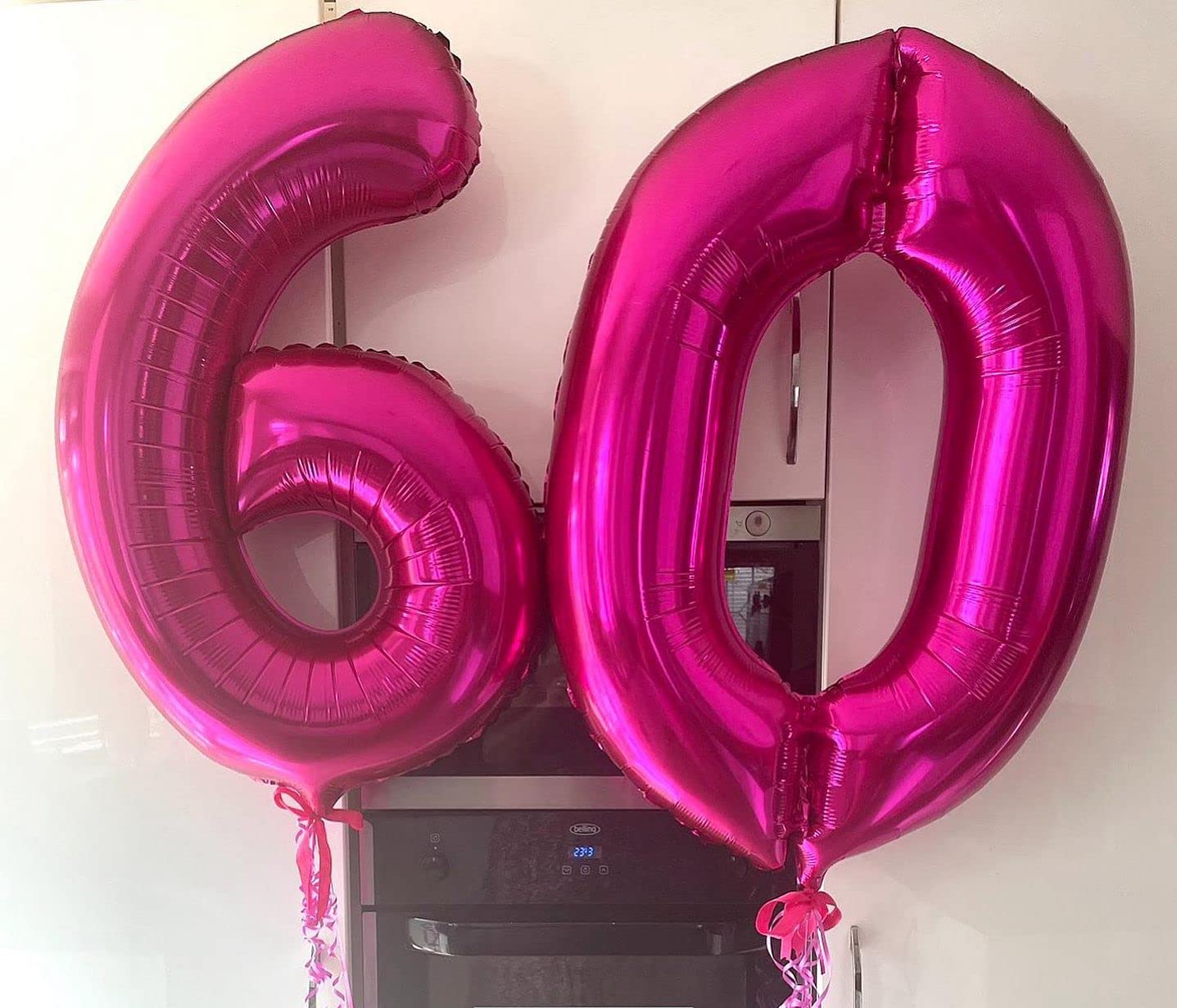 40 Inch Hot Pink 40 Number Balloons Giant Jumbo Huge 40 Foil Mylar Helium Number Digital Balloons Dark Pink Birthday Mylar Digit