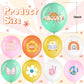 Hiboom 72 Pcs Groovy Retro Hippie Balloons Boho Daisy Party Balloons 12 Inch Rainbow Daisy Flower Butterfly Peace Sign Latex Bal