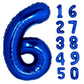 40 Inch Giant Navy Blue Number 6 Balloon, Helium Mylar Foil Number Balloons For Birthday Party, 6Th Birthday Decorations For Kid