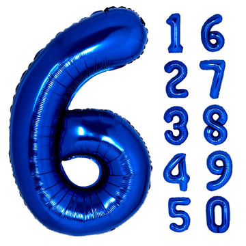 40 Inch Giant Navy Blue Number 6 Balloon, Helium Mylar Foil Number Balloons For Birthday Party, 6Th Birthday Decorations For Kid