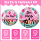 Kepeel 96 Pcs Spa Party Plates And Napkins Set, Spa Day Makeup Party Supplies Decorations For Girls Kids Princess Sweet Pink Mak