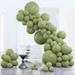 PartyWoo Sage Green Balloons, 85 pcs Rubber Pack - 5" to 18" Matte Green Balloons for Garland or Arch Decorations