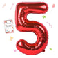 Smlpuame 40 Inch Number Balloon 0-9 Red Large Number 5 Balloons,Digital Balloons For Birthday Party Celebration Decorations Supp