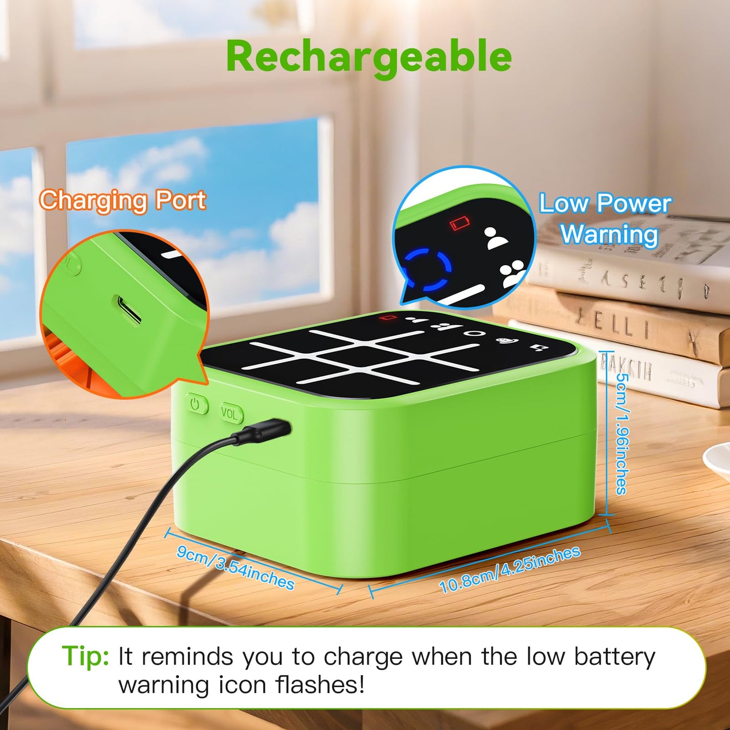 Niufuntek Rechargeable Tic Tac Toe Game Box with 5 Fun Brain Memory Games, Electronic Touchscreen Handheld Game, Portable Digita