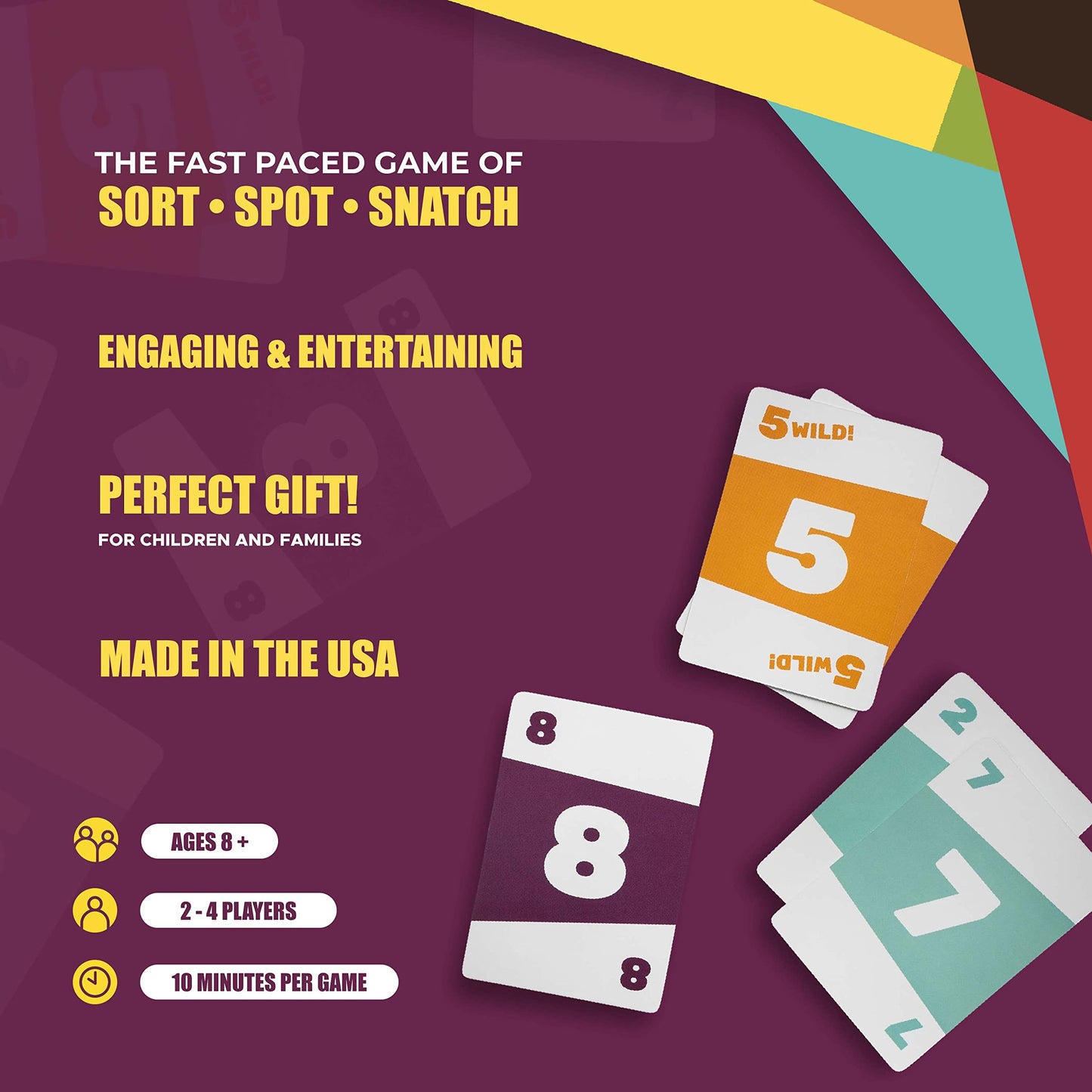 Select 5 Card Game - The Lightning Fast Game For Kids, Families, And Adults - Perfect For Family Game Night / 2-4 Players