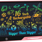LCD Writing Tablet,16 Inch Colorful Screen Rechargeable Doodle Board Toddler Educational Toys for 3 4 5 6 Years Old Boys Girls R