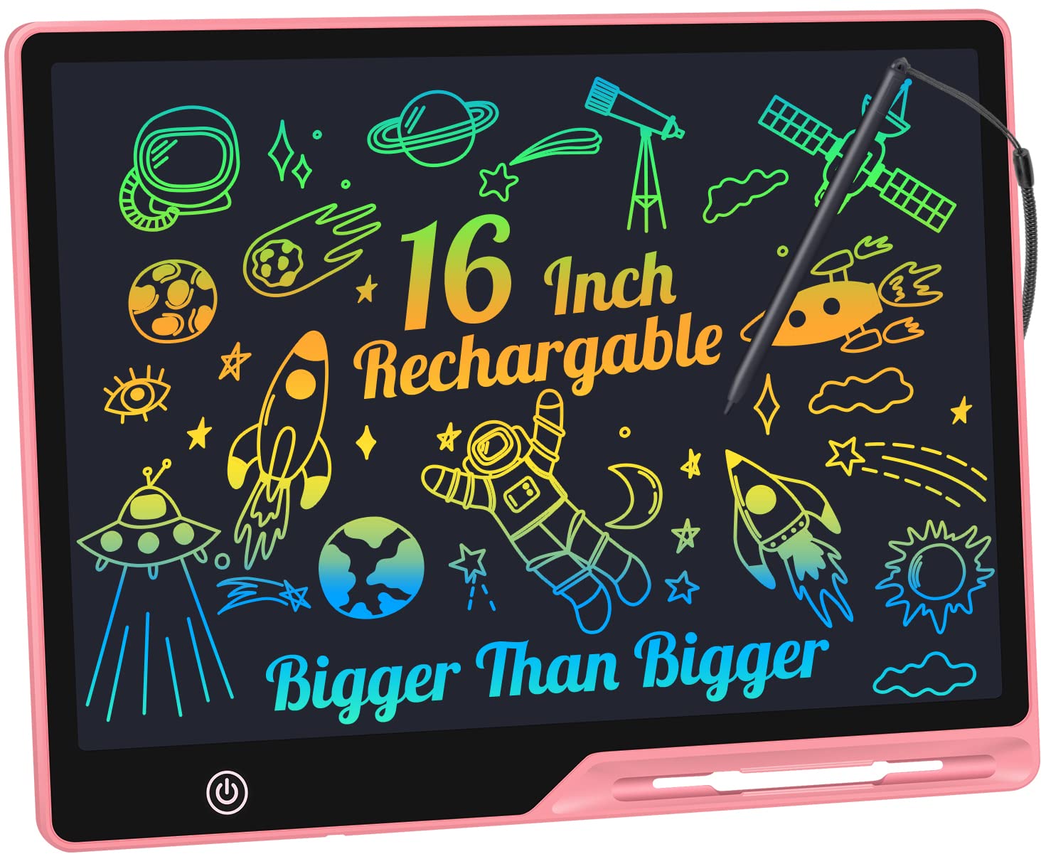 LCD Writing Tablet,16 Inch Colorful Screen Rechargeable Doodle Board Toddler Educational Toys for 3 4 5 6 Years Old Boys Girls R