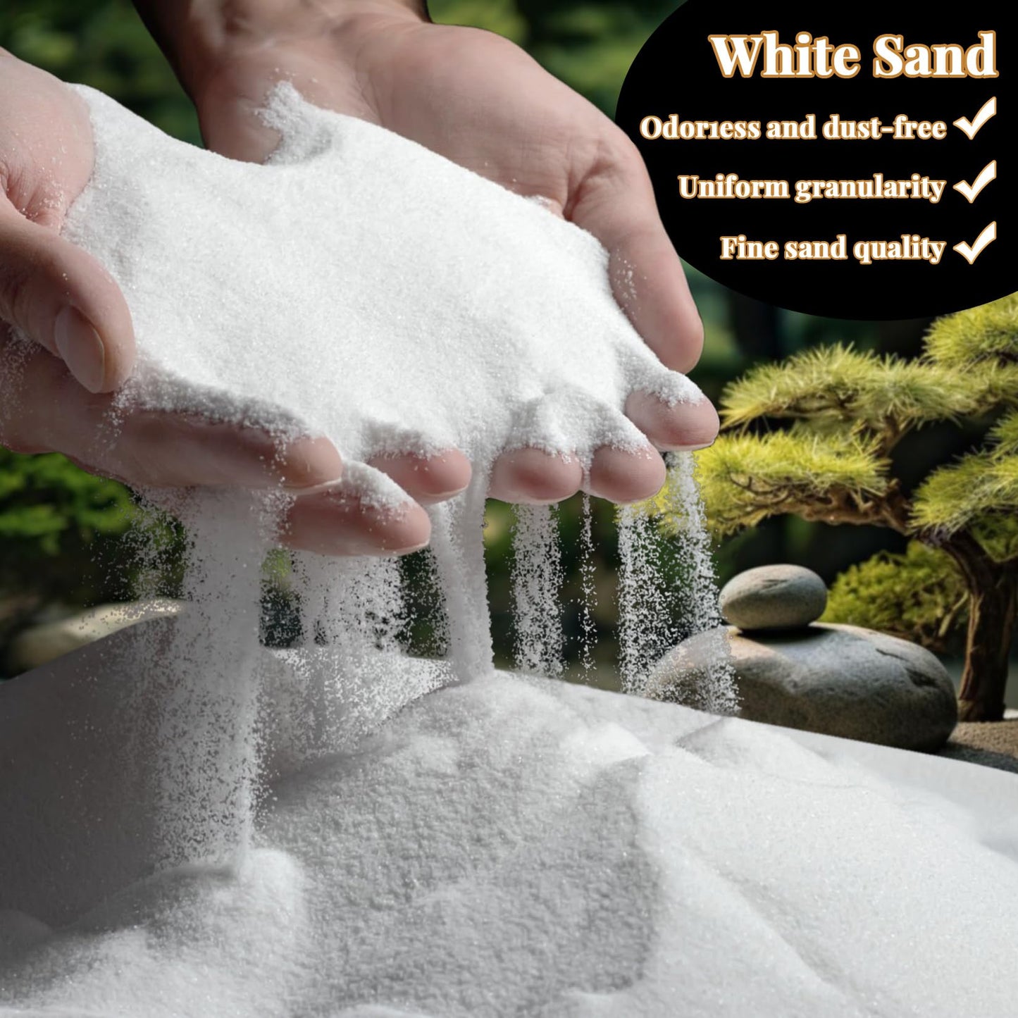 RAINFLOW 425 G Fine White Sand for Crafts - Quartz Sand Zen Garden Sand Decorative Sand for Vases Filler; Wedding Unity Ceremony