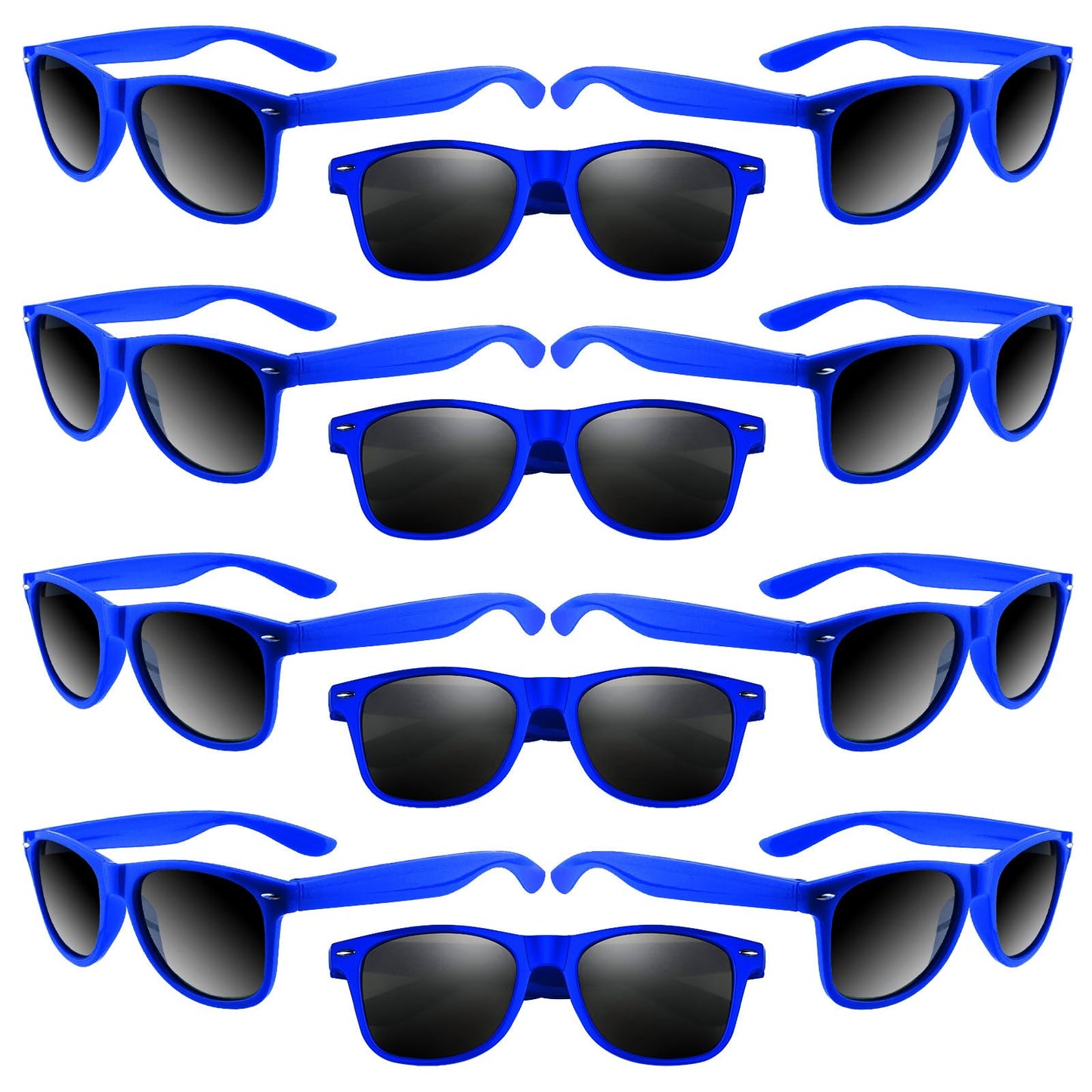 Astaron 12 Pack Party Novelty Sunglasses Bulk Neon Party Favors For Beach Wedding Party Pool Party Supplies, Blue