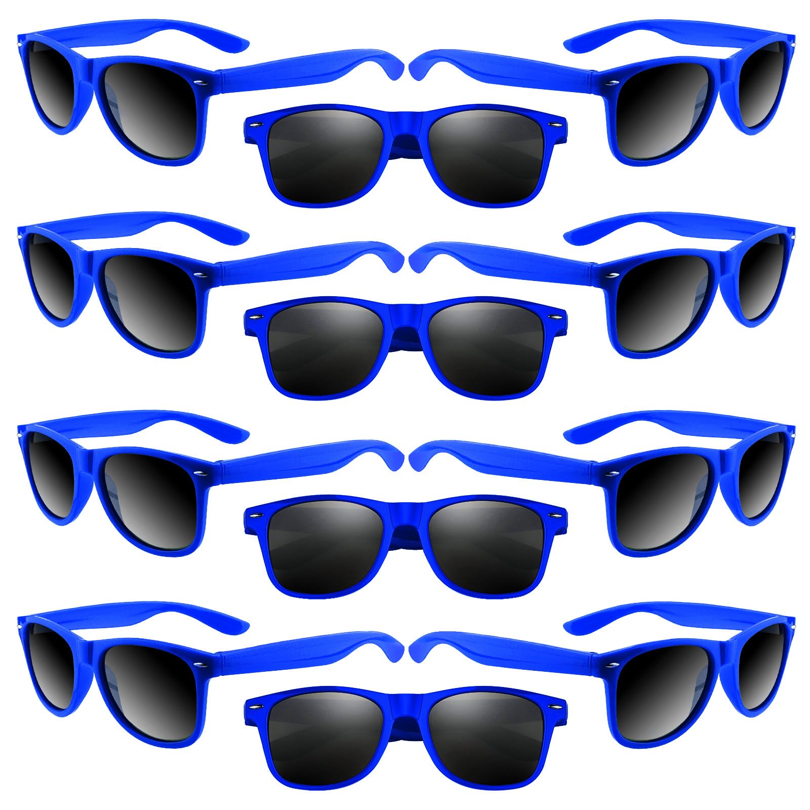 Astaron 12 Pack Party Novelty Sunglasses Bulk Neon Party Favors For Beach Wedding Party Pool Party Supplies, Blue