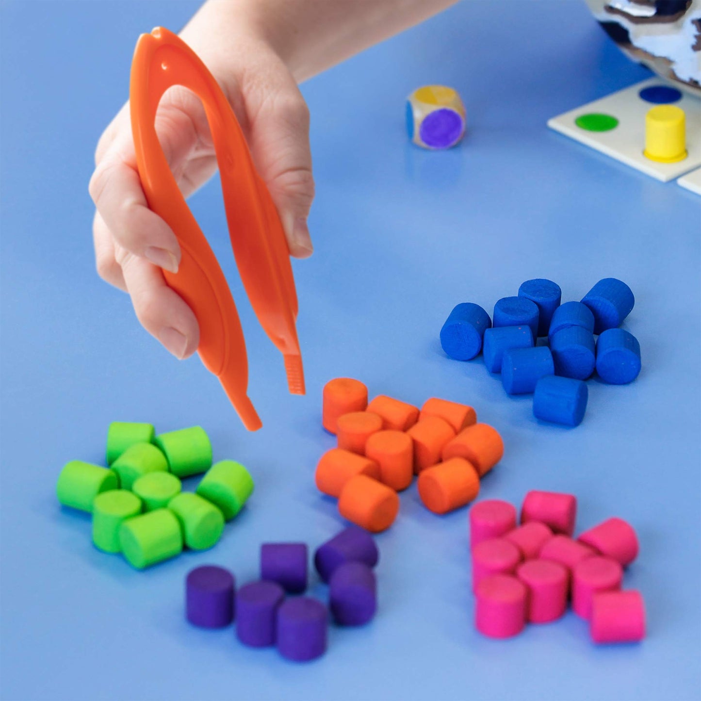 Rainbow Tweezers - Motor Skill Development - Teach Sorting, Counting, Other Early Mathematics Skills - Sensory Learning Tools In