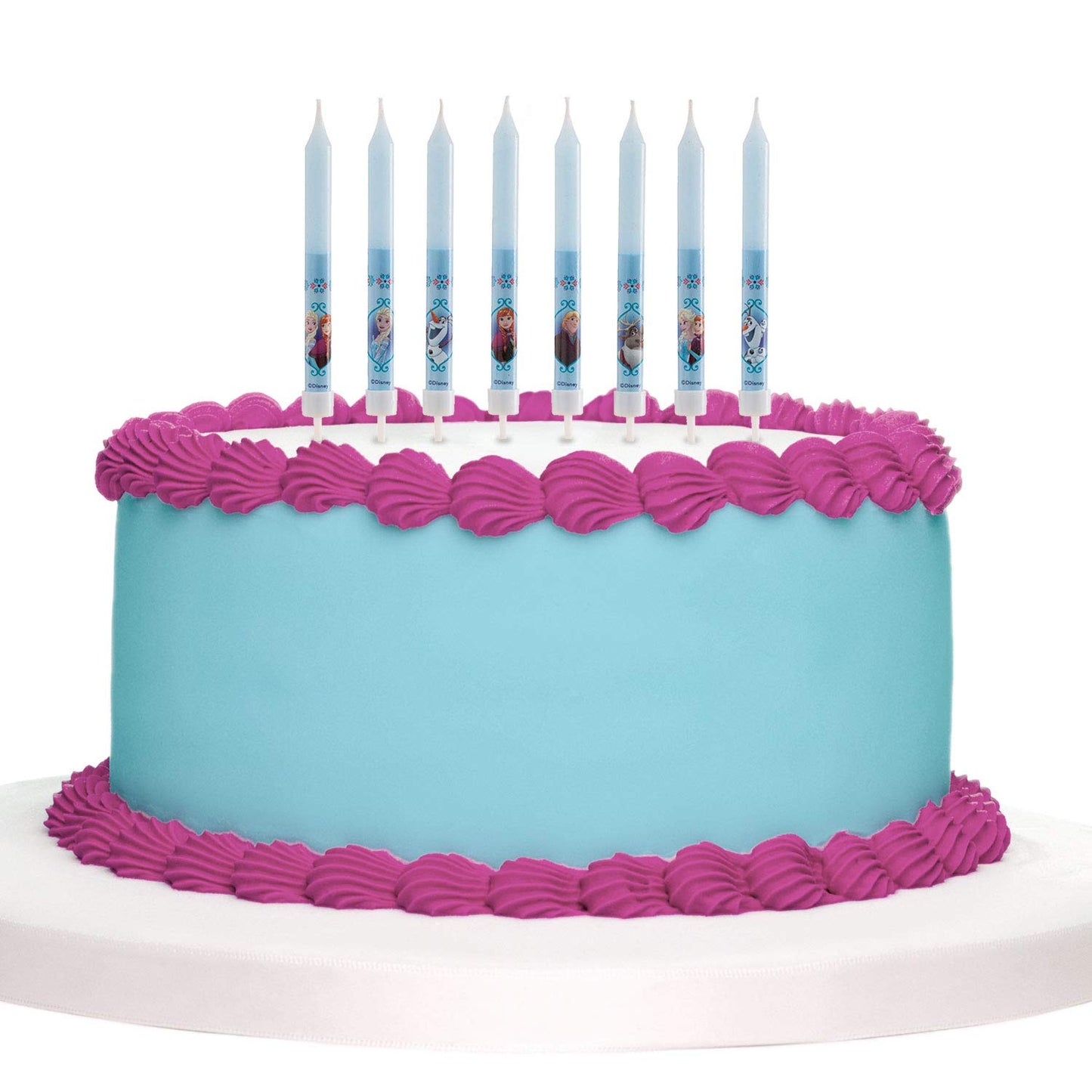 dekora Set of 3D Frozen for Childrens Cakes-8 Decorative Birthday Candle, Wax, Multicoloured, Standard Size