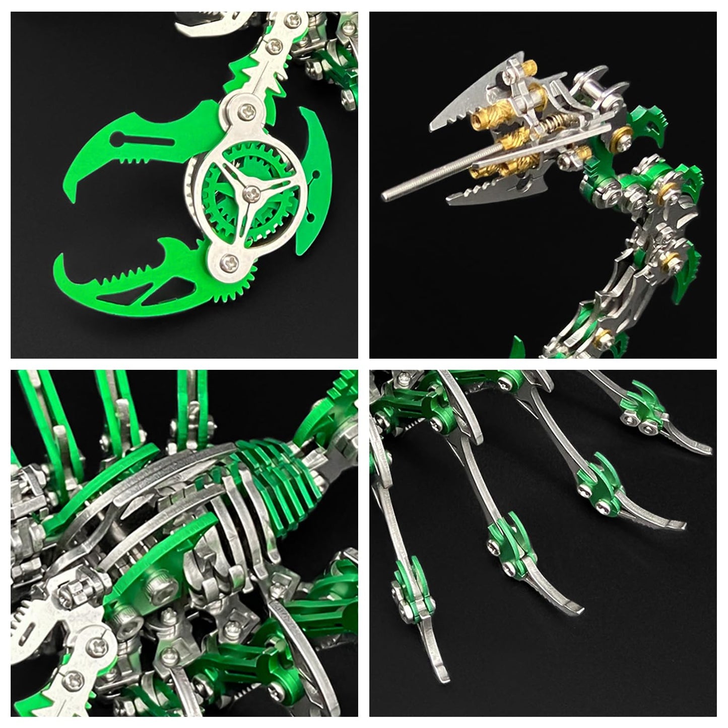 3D Metal Model Kits,3D Metal Puzzle For Adults Mechanical Scorpion King Green Steel Warcraft Collection Diy Animal Brain Teasers