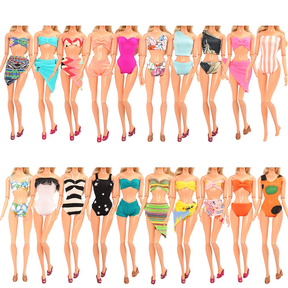 Barwa 5 Sets Swimwear Swimsuit Beach Bikini Bathing Clothes With Shoes For 11.5 Inch Doll…
