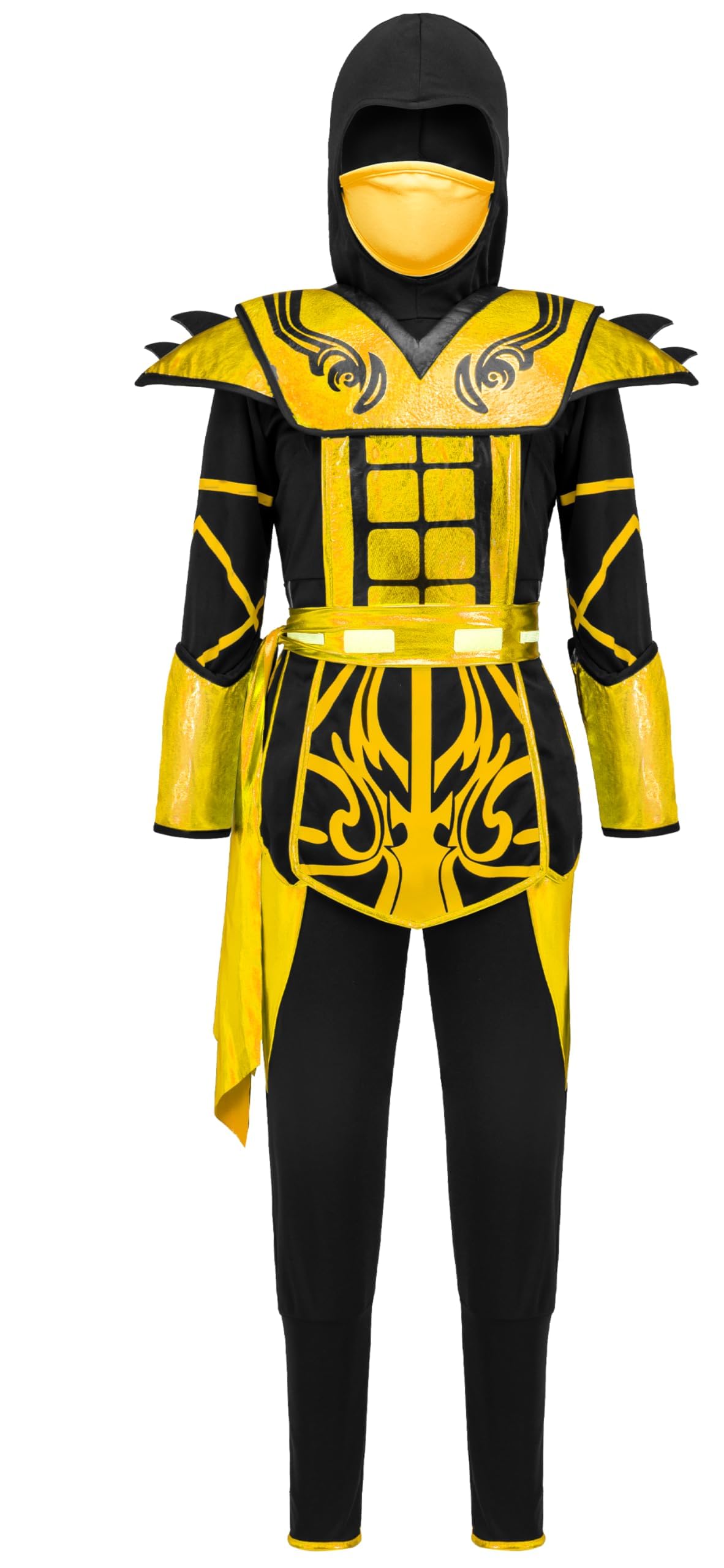 Spooktacular Creations Gold Ninja Costume for Boys  Child Golden Ninja costume Ninja Themed Parties  Halloween Costume Dress Up (Small (5-7yr))