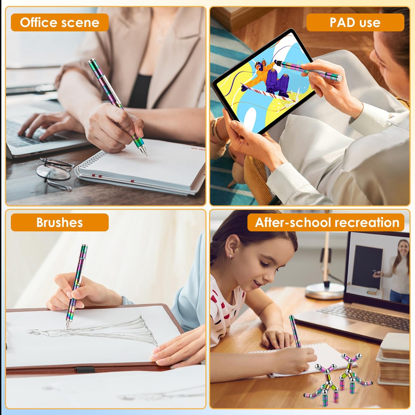 Machohome Fidget Pen Gifts Magnetic Pen Fidget Toys For Adults Teenage Girls Boys Adults,Toy Pen Decompression Toy Magnet Pen,Multifunctional Deformable Magnet Writing Pen(Colorful)