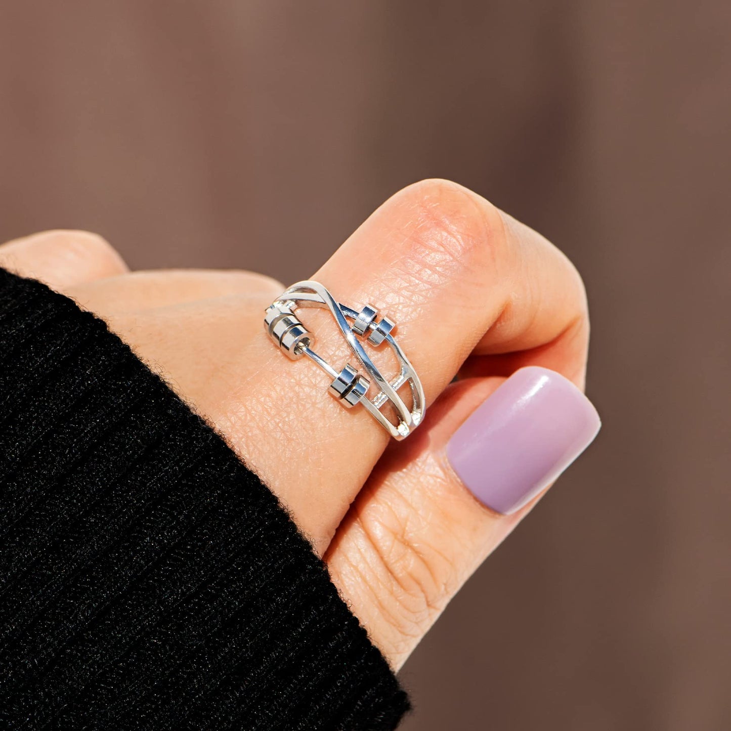 Storyjewellery Story Jewellery Crossover Fidget Rings For Women, Anxiety Ring For Women,Birthday Christmas Gifts For Women (Allo