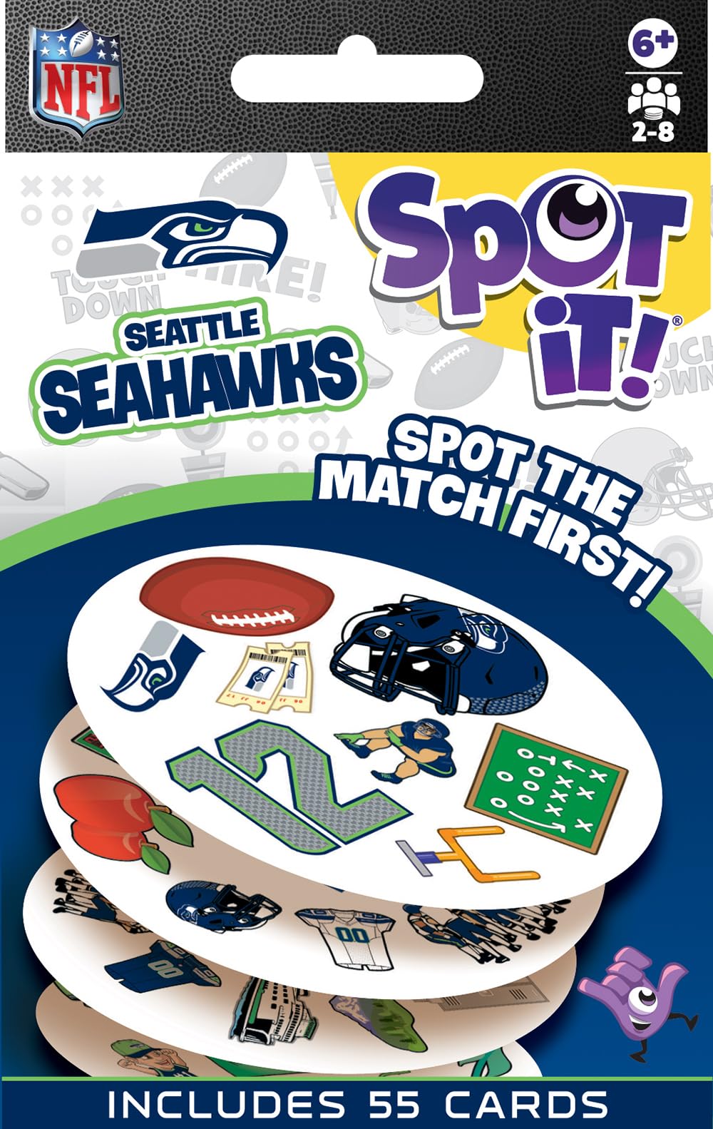 MasterPieces Game Day - NFL Seattle Seahawks Spot It Game For Kids, Adults, and Family