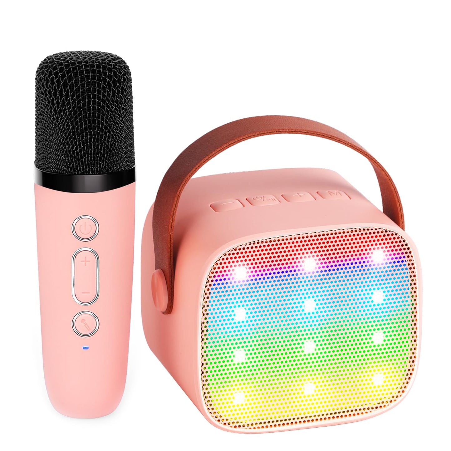 Yll Kids Karaoke Machine, Portable Bluetooth Speaker With Wireless Microphone, Christmas Kids Toys Gifts For Girls 4, 5, 6, 7, 8, 9, 10 +Year Old (Lightpink)