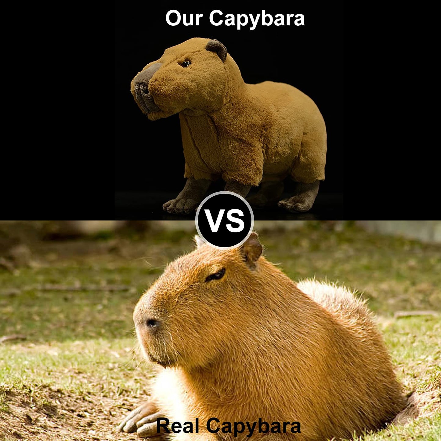 Frankiezhou Home Large Capybara Plush - 16” Realistic Stuffed Animal, Brown Polyester Toy for Kids