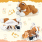 Youthfuljive 5 Pcs Corgi Stuffed Animal With 4 Babies Puppy Inside Big Mommy Dog Stuffed Animals In Zippered Belly, Cute Stuffed