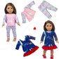 ZQDOLL 23 Pcs Doll Clothes Set for 18 Inch American Dolls - Multicolor, Elastic Material, Includes Clothing and Accessories